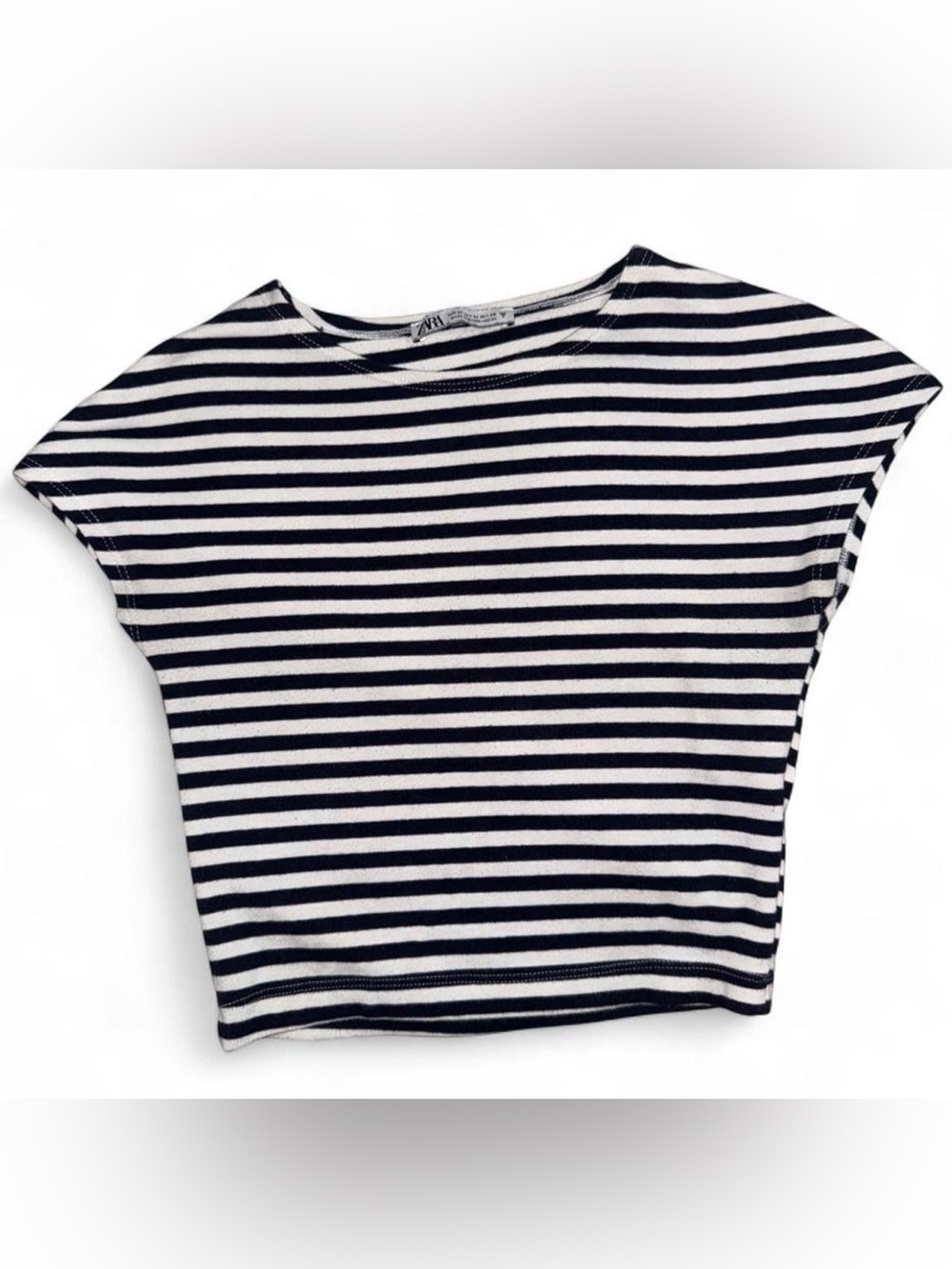 Zara navy & white striped baby tee